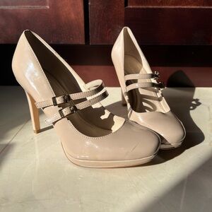 Calvin Klein Nude Double Strap Heels